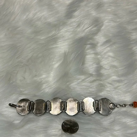 Elegant Silver and Multicolor Gemstone Bracelet - Picture 7 of 8